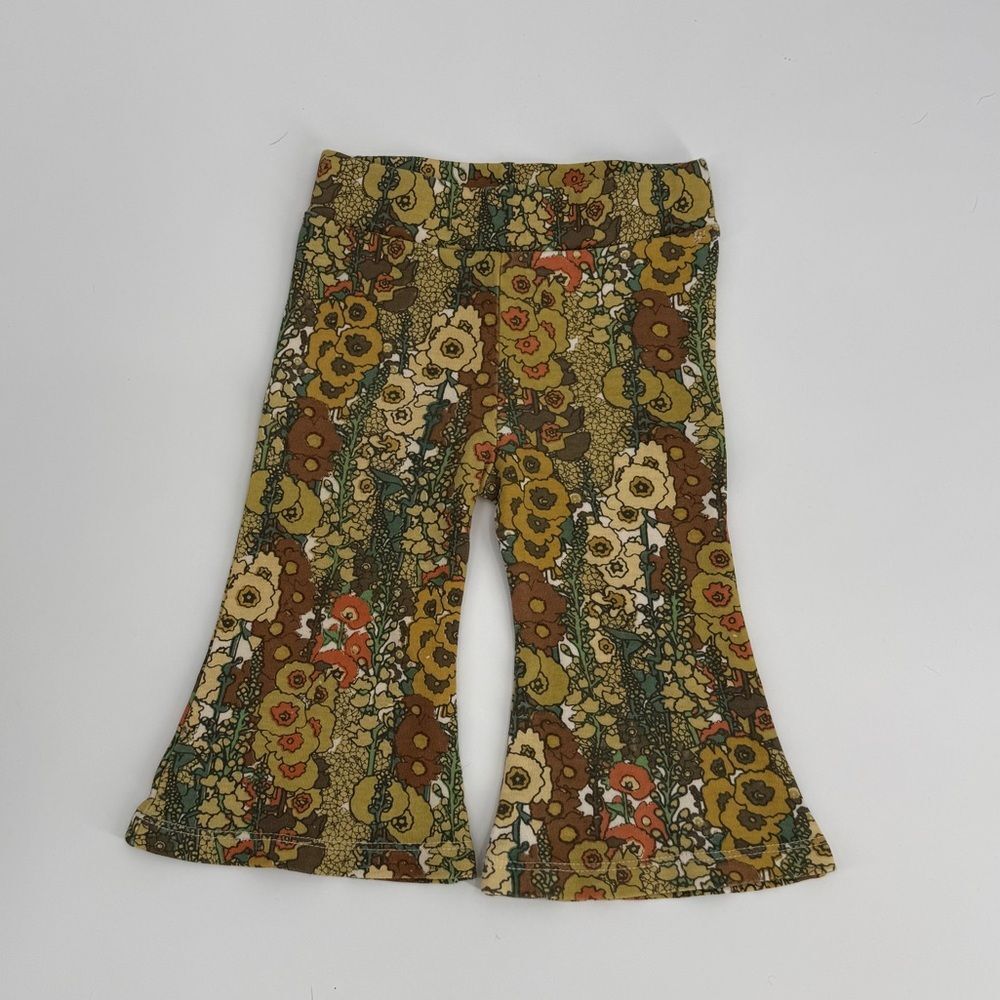 Kate Quinn Bell Bottom Flare Pants | Retro Floral | 12-18 Months